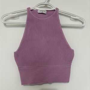 Babaton Pink Ribbed Crop Top